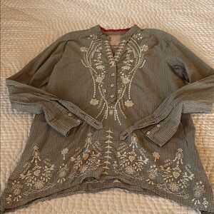 Johnny Was 3J Workshop embroidered blouse.